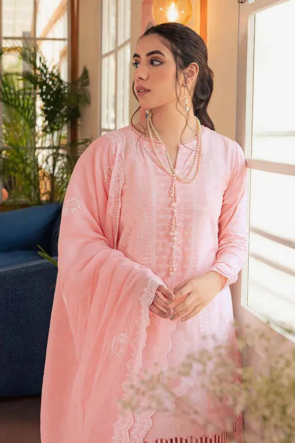 3PC Embroidered Jacquard Unstitched Suit with Yarn Dyed Dupatta