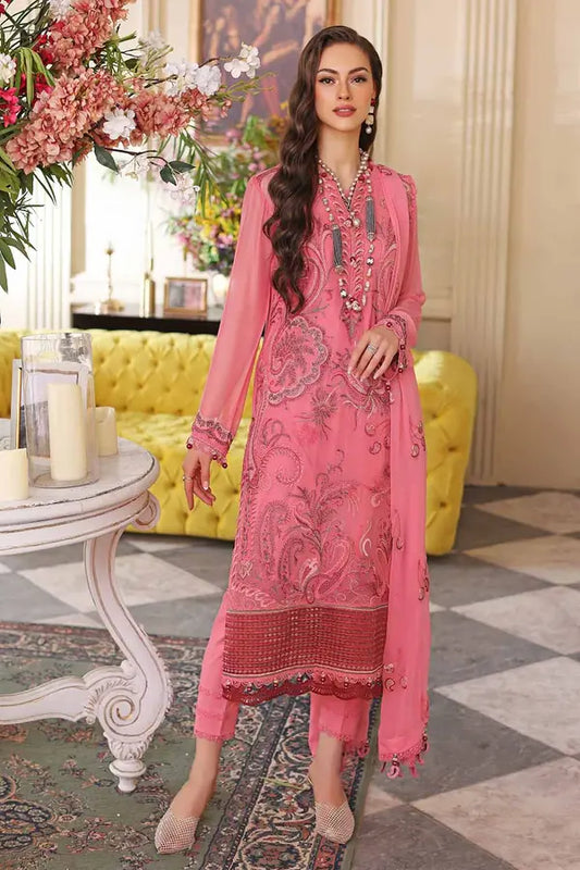 PC Embriodered Chiffon Unstitched Suit