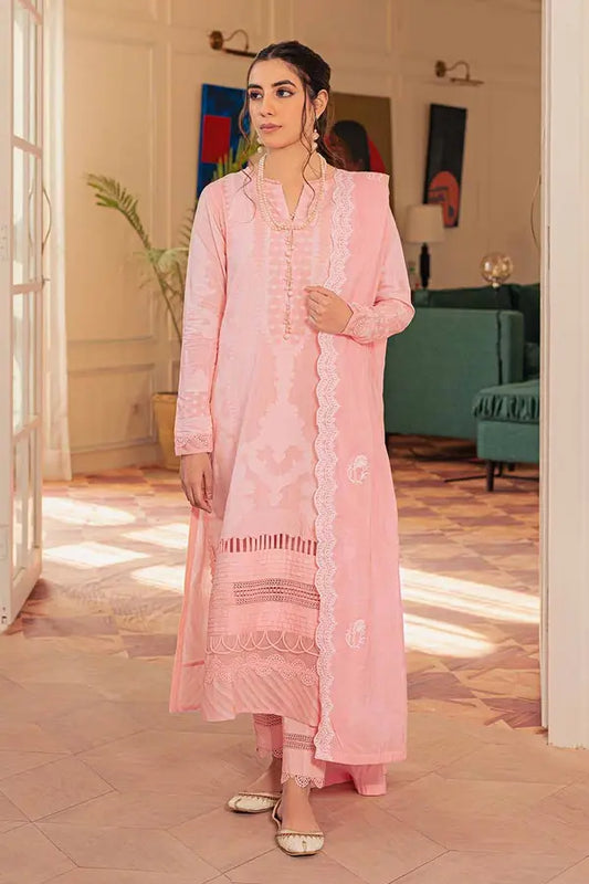 3PC Embroidered Jacquard Unstitched Suit with Yarn Dyed Dupatta