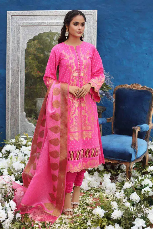 3PC Luxury Jacquard Lawn Unstitched Suit