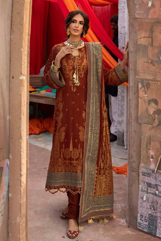 3PC Glitter Printed Lawn Unstitched Suit